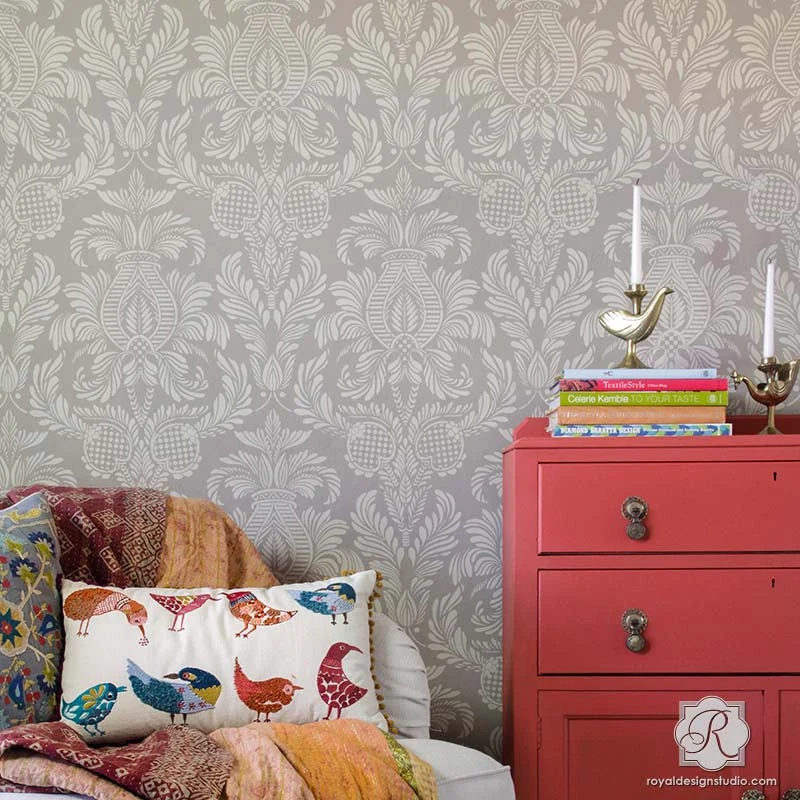 Isle of Palms Damask Wall Stencil - Image 4