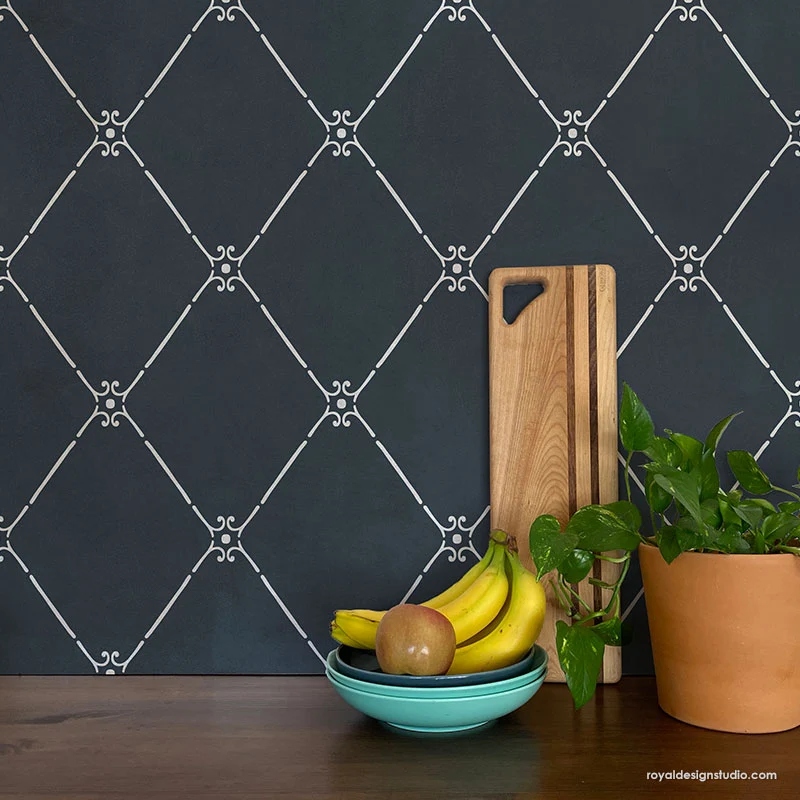 Jade Trellis Wall Stencil - Image 3