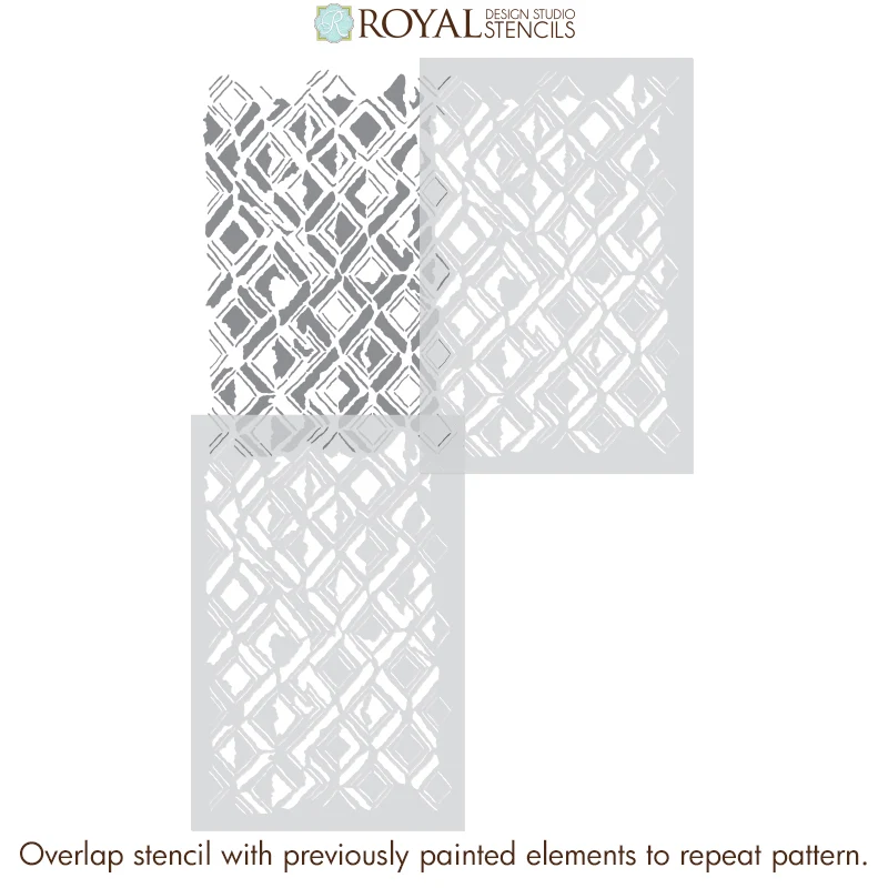 Kuba Cloth Wall Stencil - Image 5