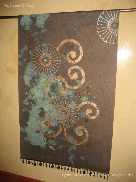 Kyoto Allover Flower Wall Stencil - Image 3