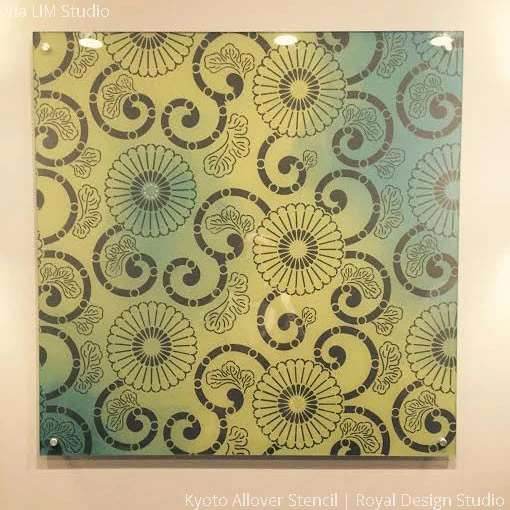 Kyoto Allover Flower Wall Stencil - Image 8