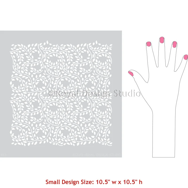 Lacy Leaves Furniture Stencil - Image 8