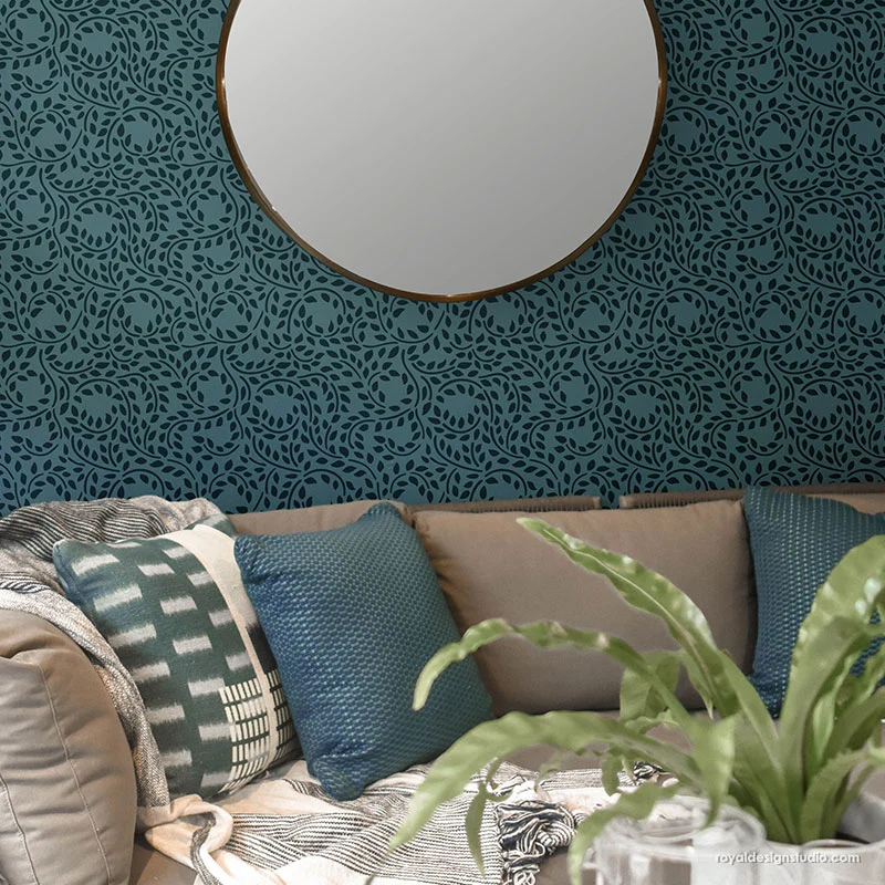 Lacy Leaves Wall Stencil - Image 4