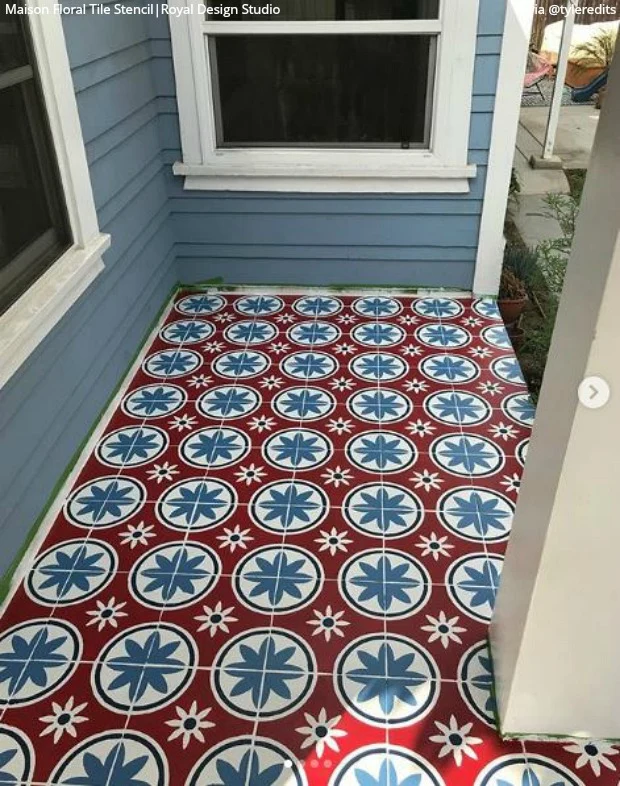 Maison Floral Tile Stencil - Image 7