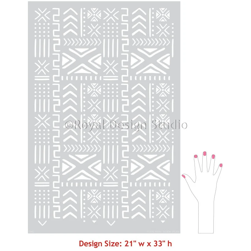 Mali Mudcloth Wall Stencil - Image 6