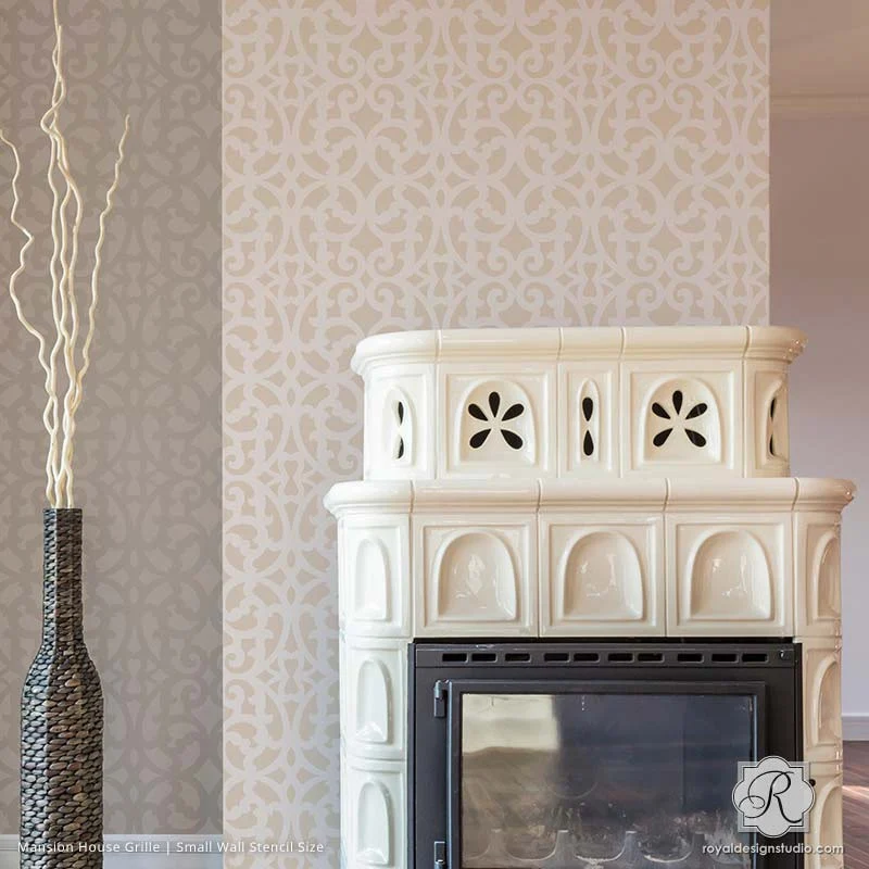 Mansion House Grille Trellis Wall Stencil - Image 13