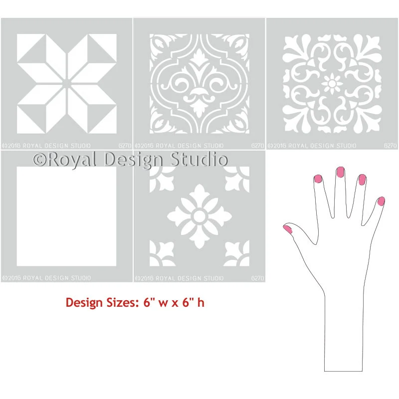 Mediterranean Tile Stencil Set - Image 3
