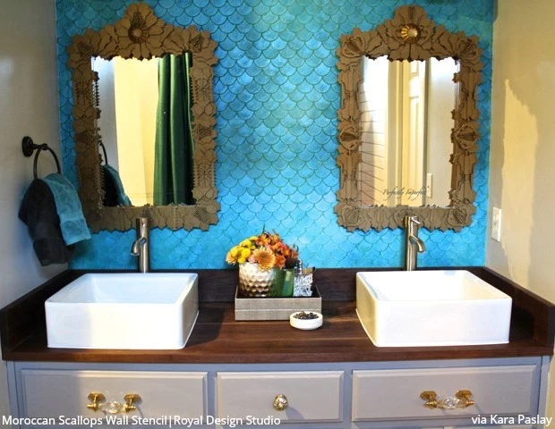 Moroccan Scallops Wall Stencil - Image 13