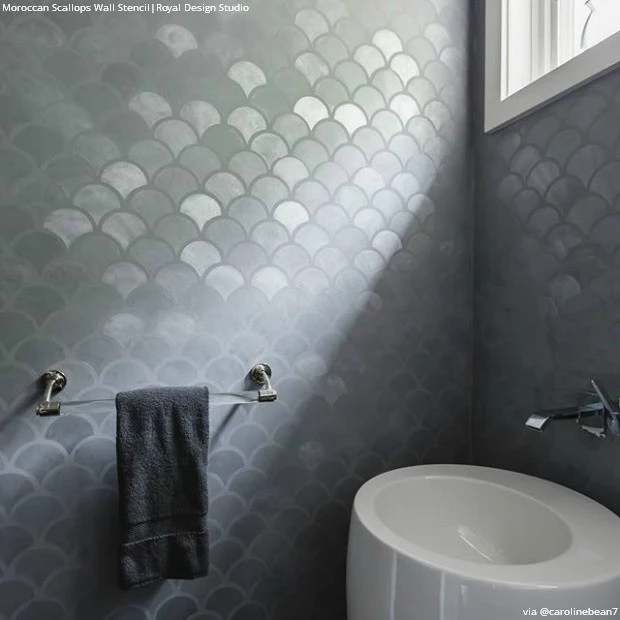 Moroccan Scallops Wall Stencil - Image 3