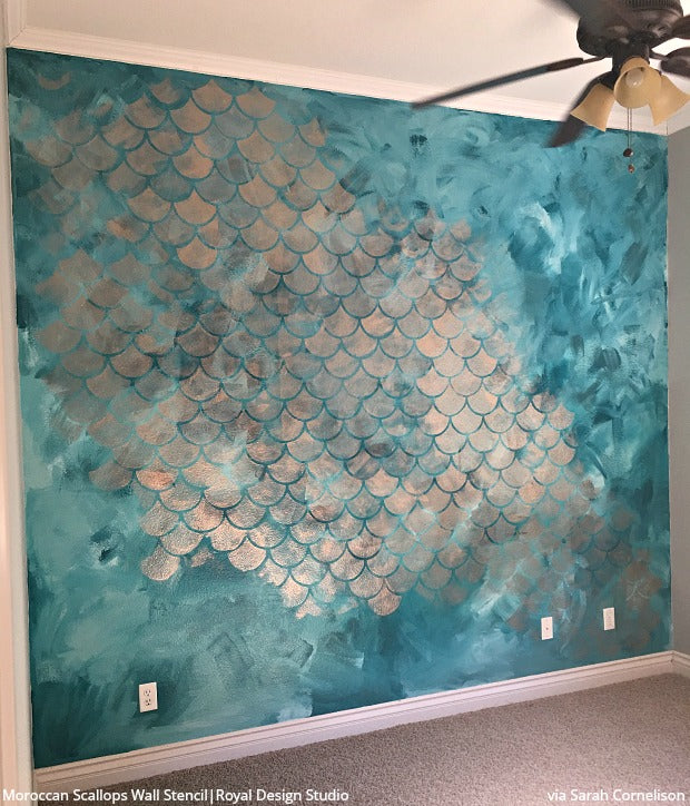 Moroccan Scallops Wall Stencil - Image 6