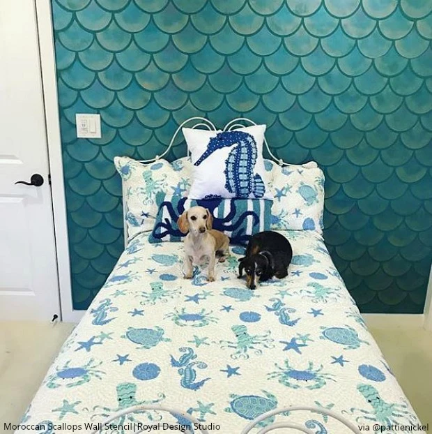 Moroccan Scallops Wall Stencil - Image 9