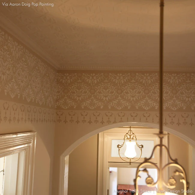 Mughal Trellis Moroccan Wall Stencil - Image 13