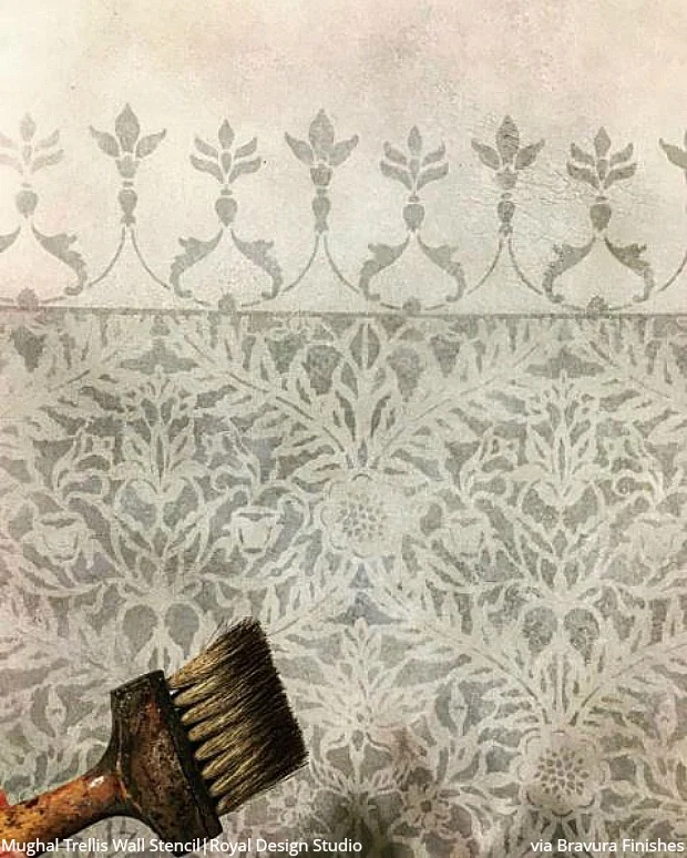 Mughal Trellis Moroccan Wall Stencil - Image 14