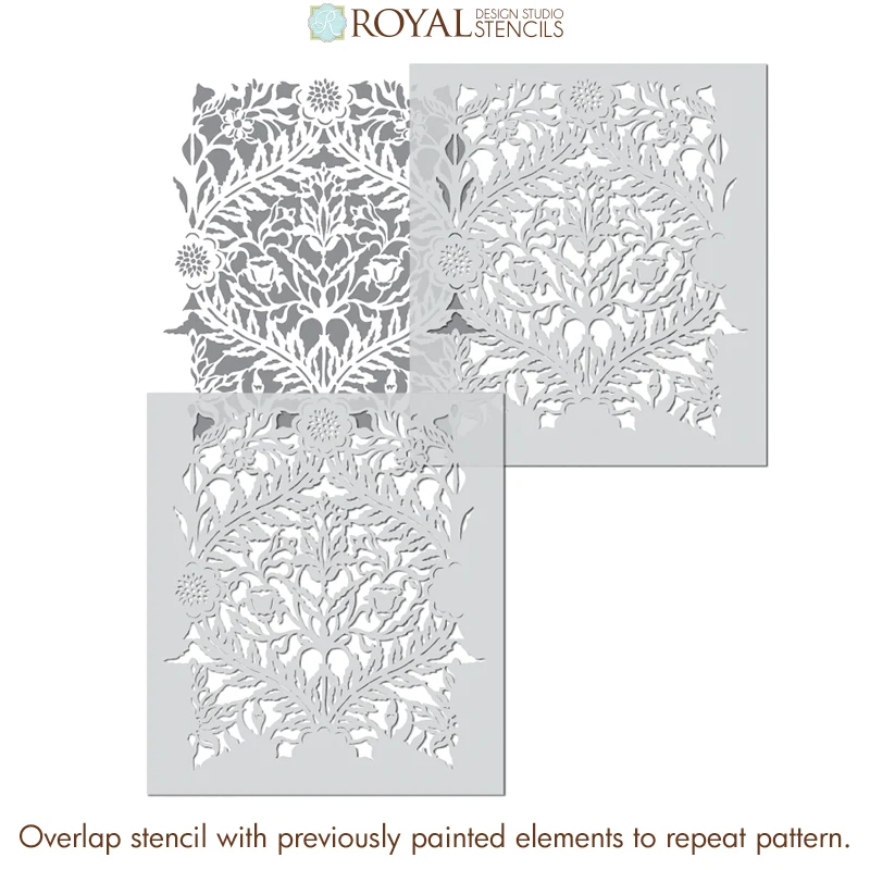 Mughal Trellis Moroccan Wall Stencil - Image 4