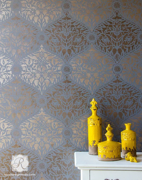 Mughal Trellis Moroccan Wall Stencil - Image 5