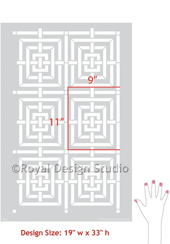 Mykonos Trellis Wall Stencil - Image 3