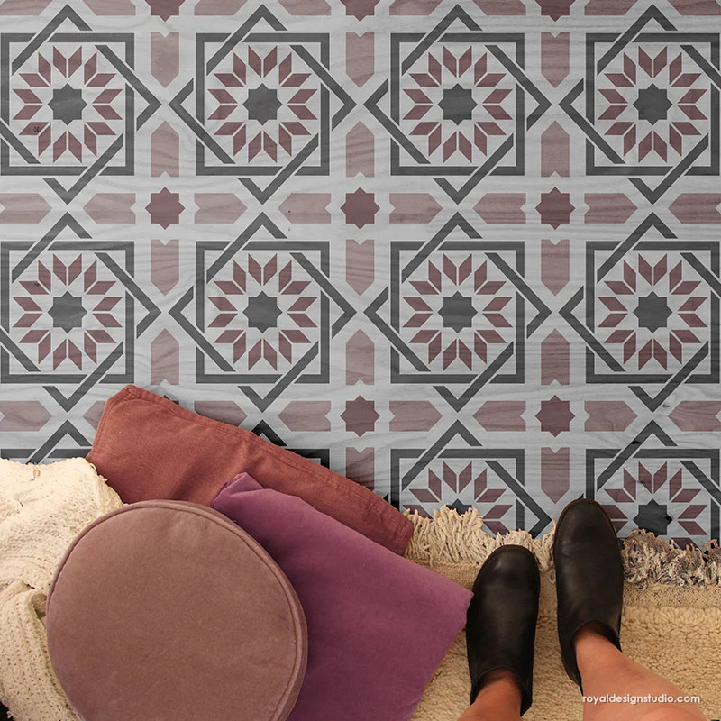Almeria Allover Tile Stencil - Image 3