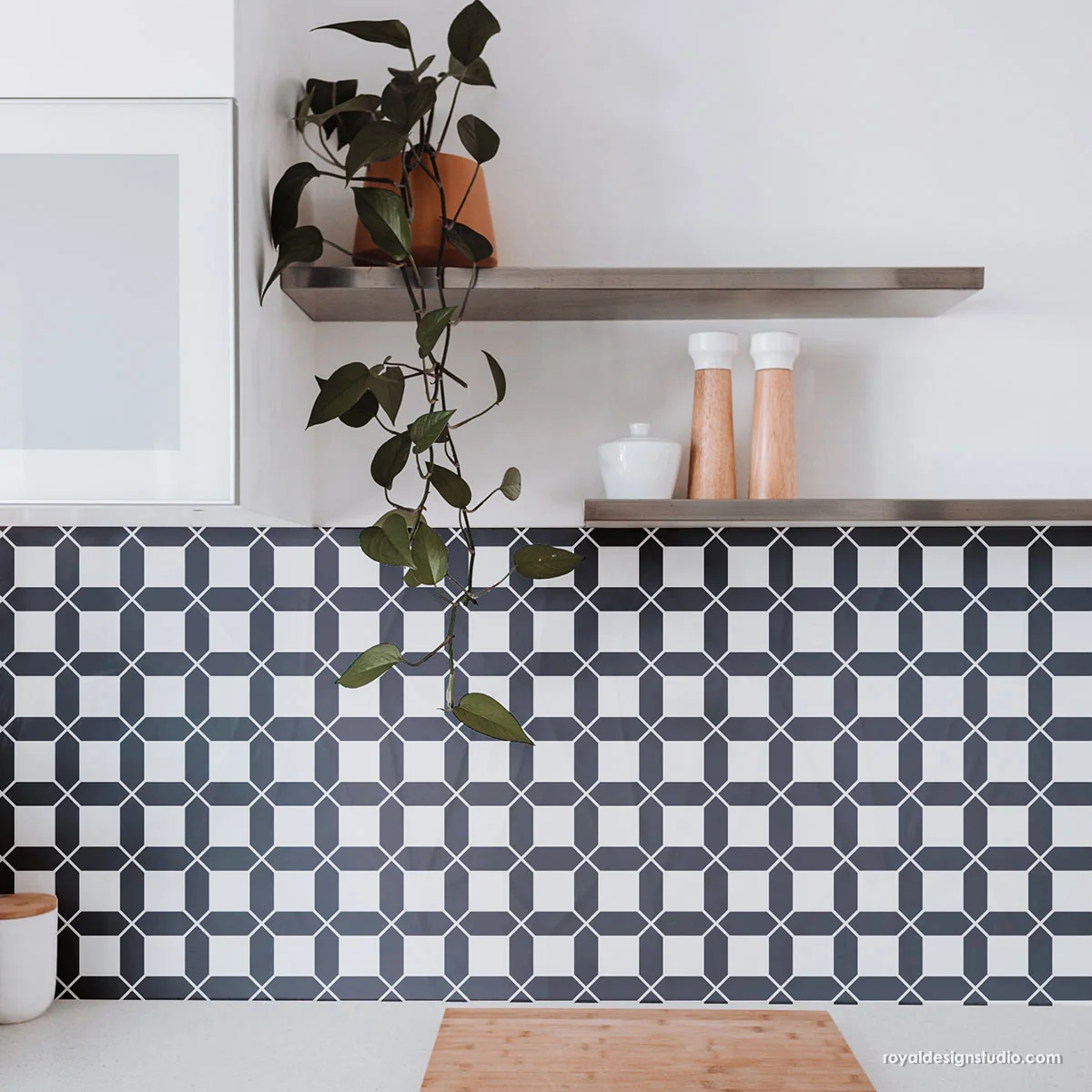 Petite Mosaic Grid Tile Stencil - Image 3