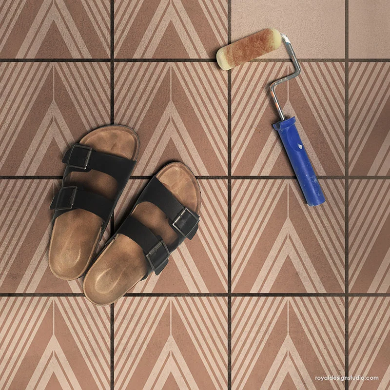 On Point Diamonds Tile Stencil
