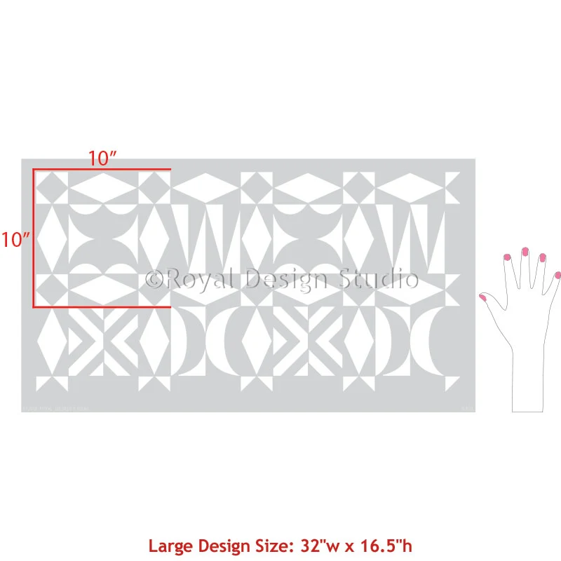 Opposites Attract Modern Tribal Wall Stencil - Image 6