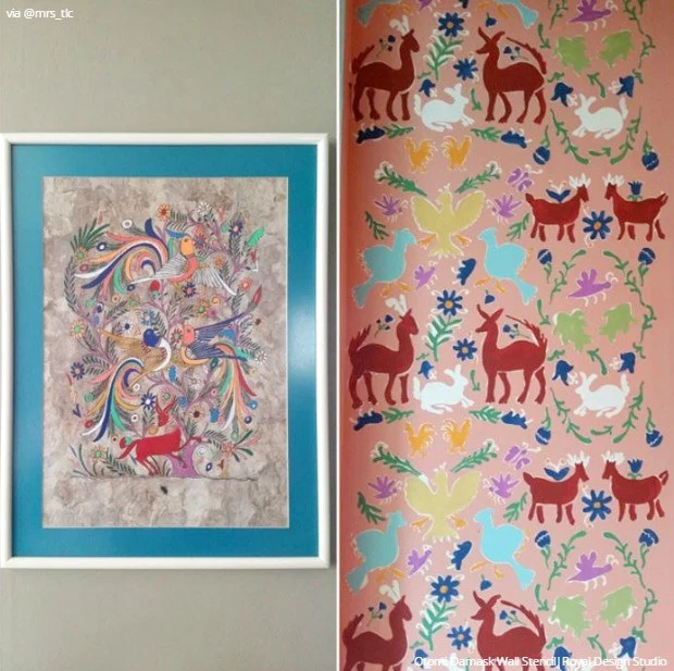 Otomi Allover Damask Wall Stencil - Image 7