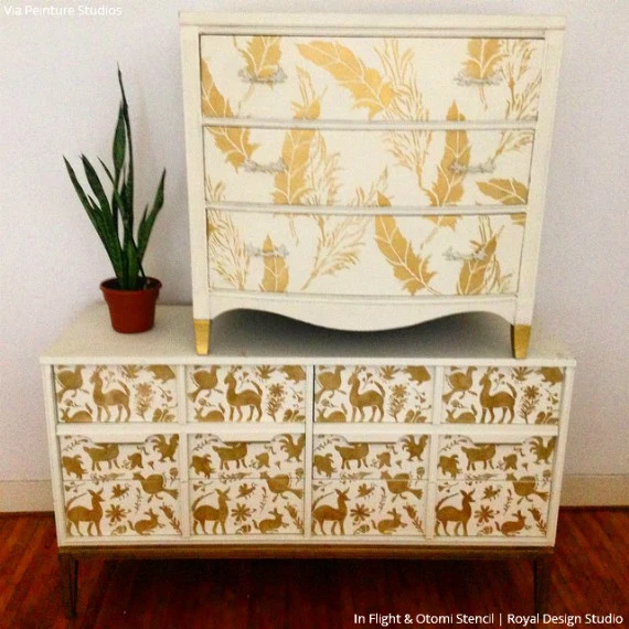 Otomi Folk Art Furniture Stencil - Image 4