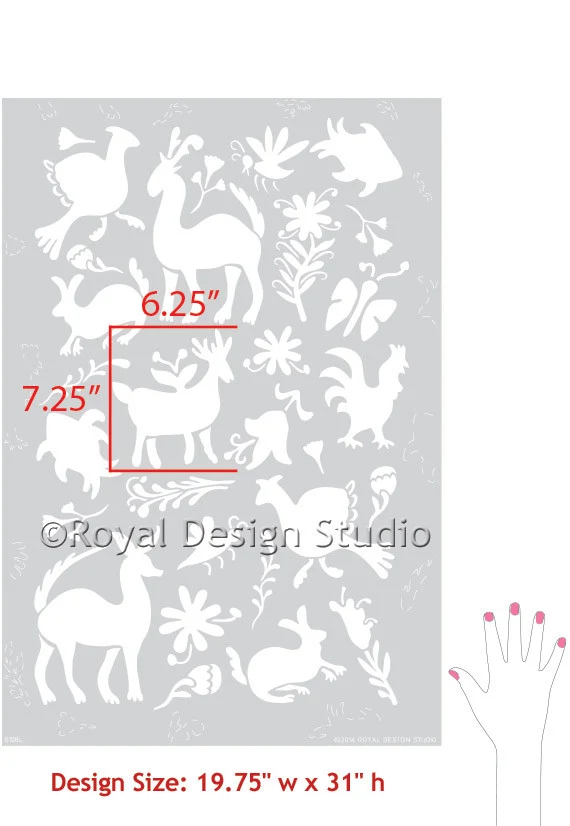 Otomi Folk Art Wall Stencil - Image 11