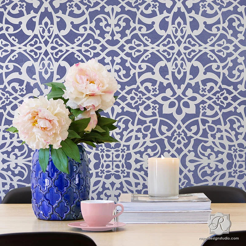 Palace Trellis Moroccan Wall Stencil - Image 3