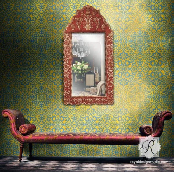 Palace Trellis Moroccan Wall Stencil - Image 5