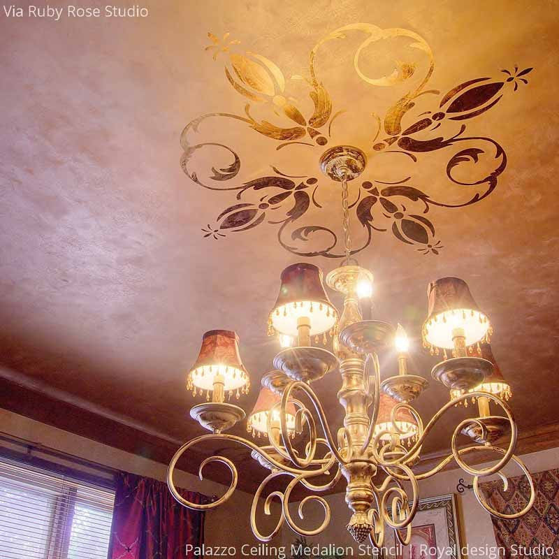 Palazzo Centerpiece Ceiling Stencil - Image 6