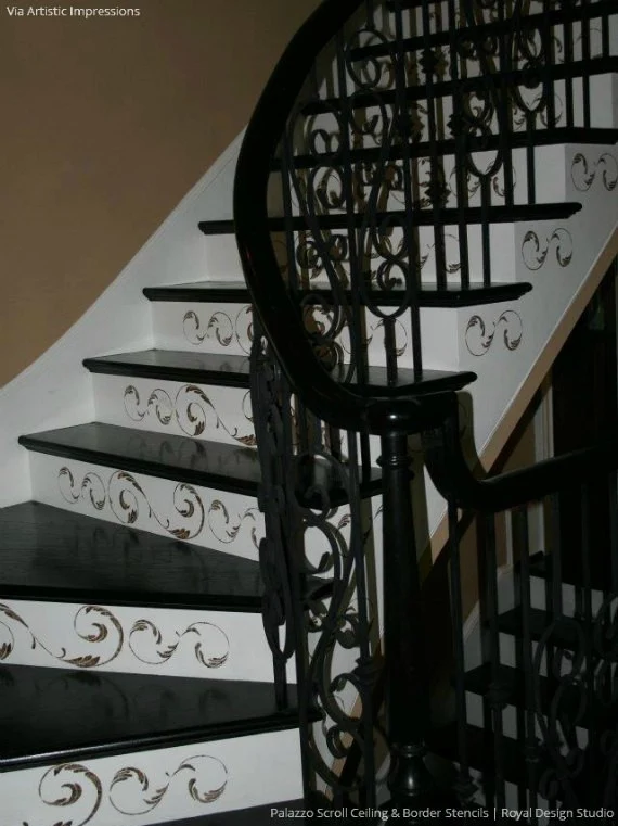 Palazzo Scroll Border Stencil - Image 4