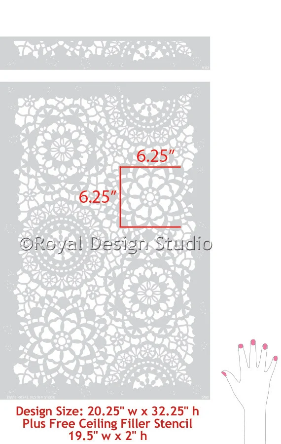 Parlor Lace Wall Stencil - Image 6