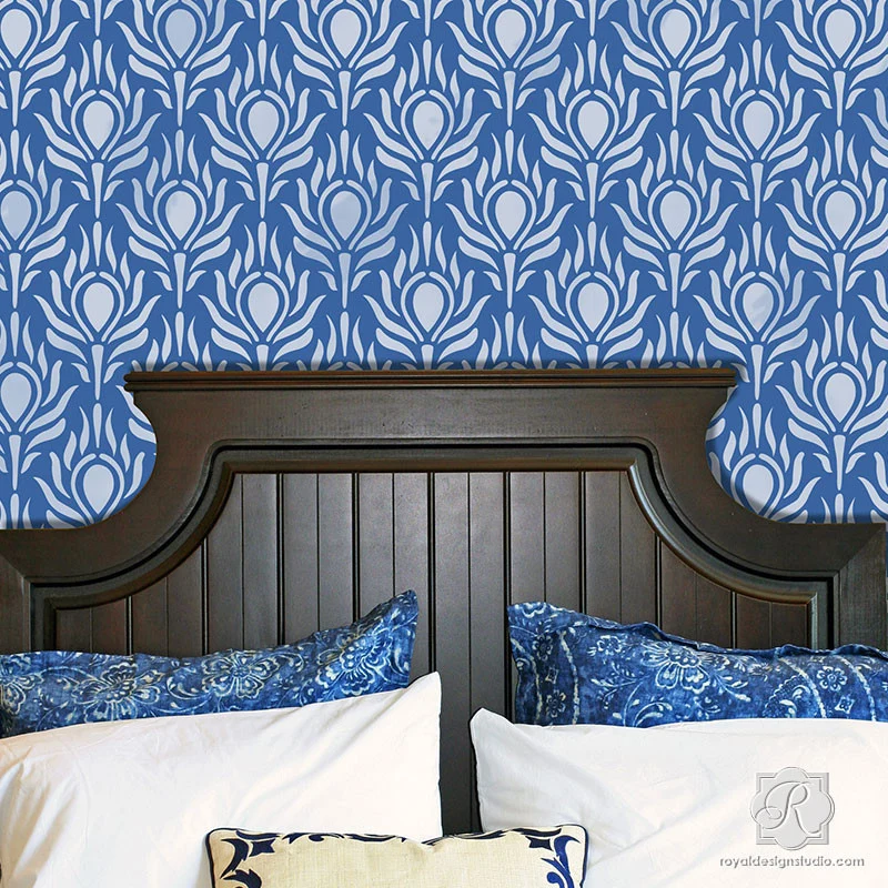 Peacock Fancy Wall Stencil