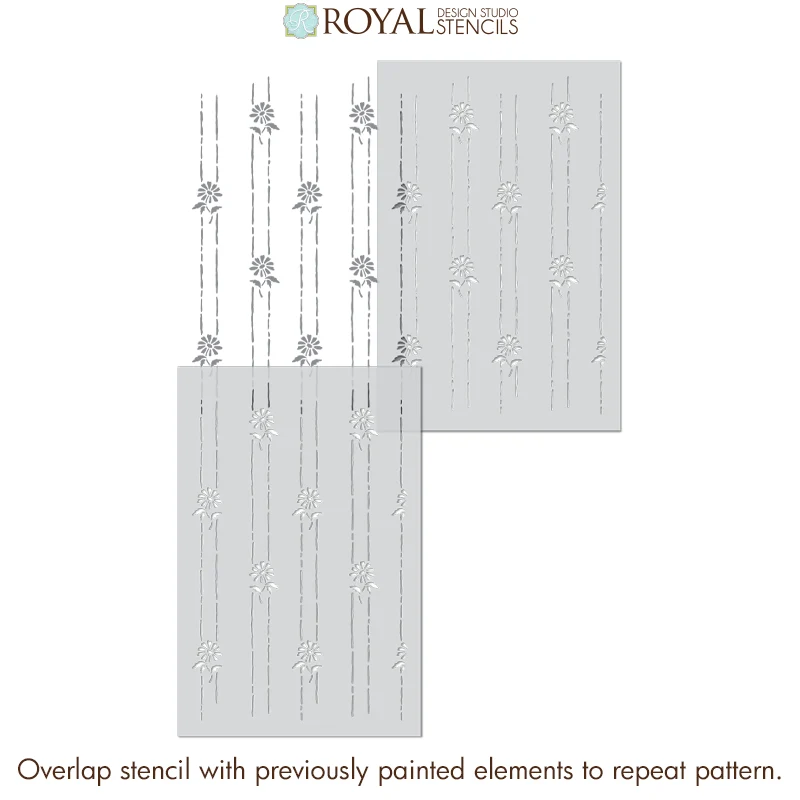 Petite Floral Stripe Wall Stencil - Image 7