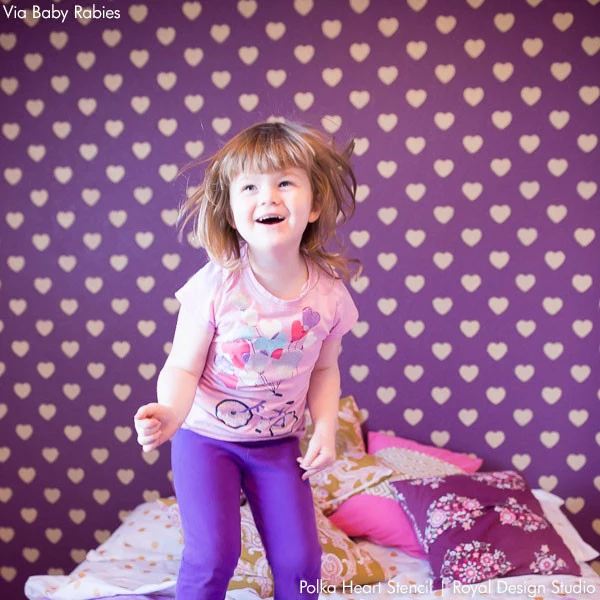 Polka Heart Wall Stencil - Image 5
