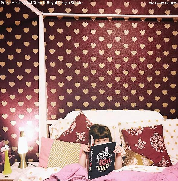 Polka Heart Wall Stencil - Image 9