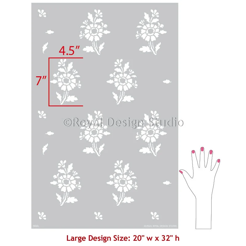 Provence Petite Floral Wall Stencil - Image 6