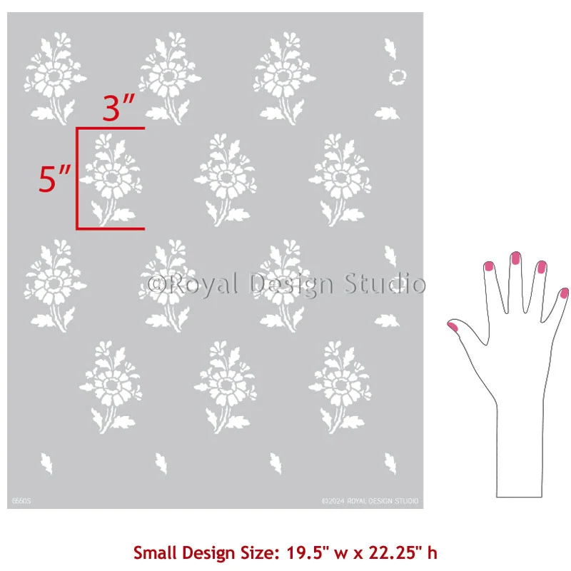 Provence Petite Floral Wall Stencil - Image 8