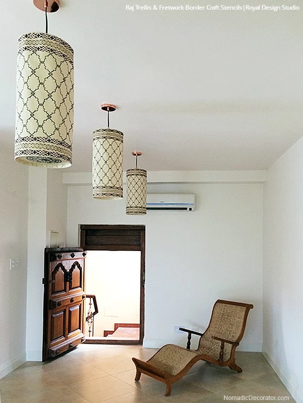Mini Raj Trellis Indian Craft Stencil - Image 3