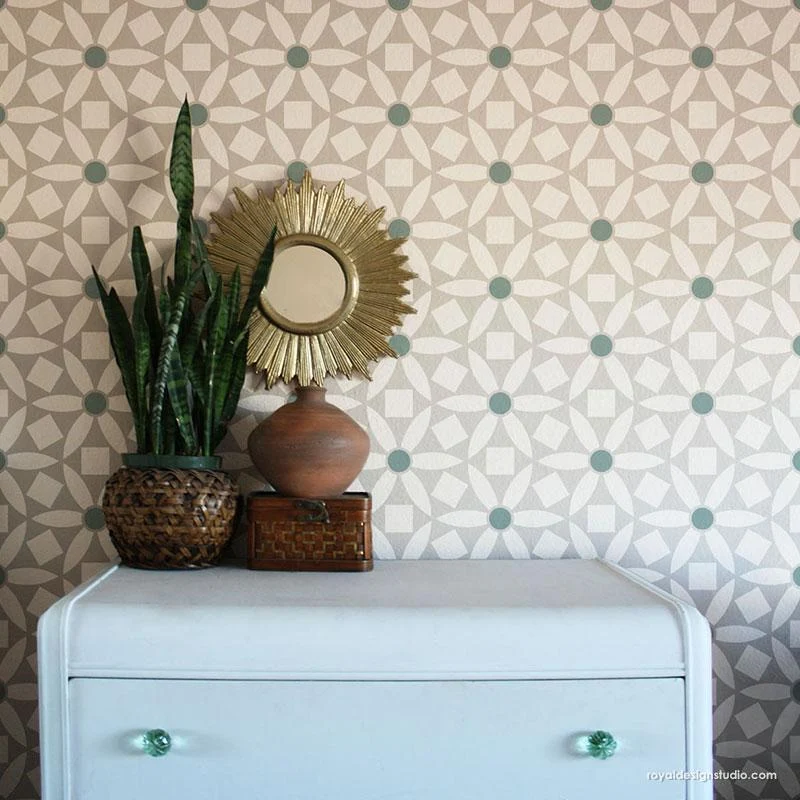 Ranae Geometric Floral Stencil - Image 3