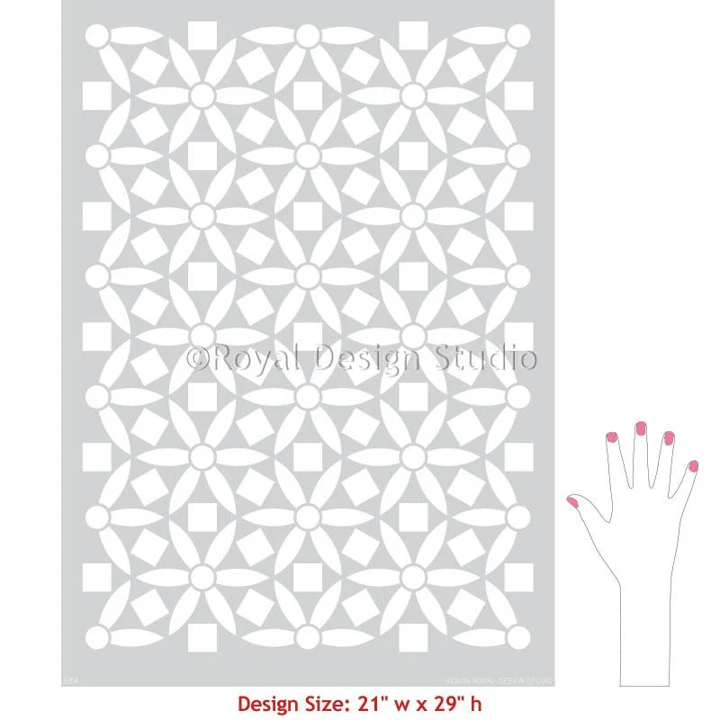 Ranae Geometric Floral Stencil - Image 4