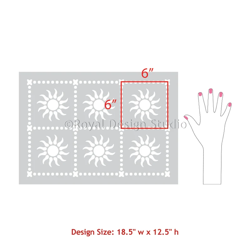 Retro Stars Tile Stencil - Image 11