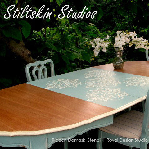 Ribbon Damask Wall Stencil - Image 8