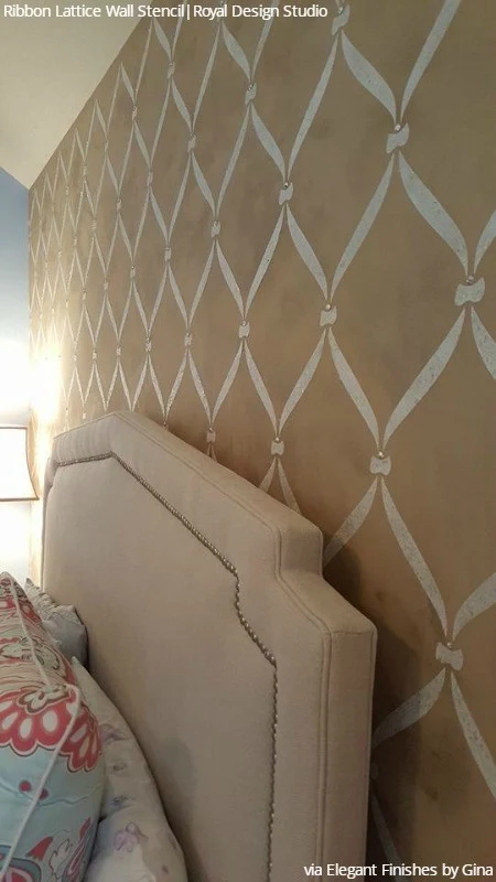 Ribbon Lattice Wall Stencil - Image 12