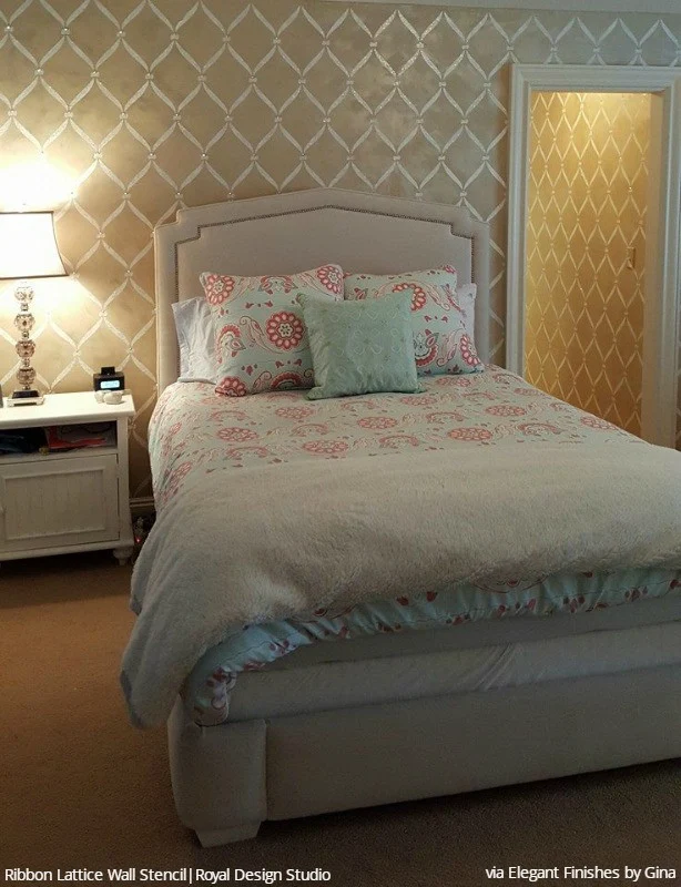 Ribbon Lattice Wall Stencil - Image 13