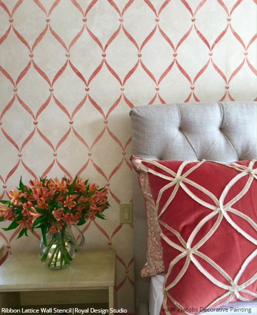 Ribbon Lattice Wall Stencil - Image 14