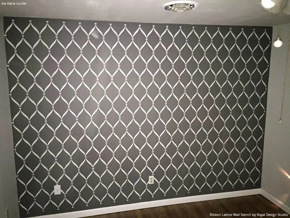 Ribbon Lattice Wall Stencil - Image 15