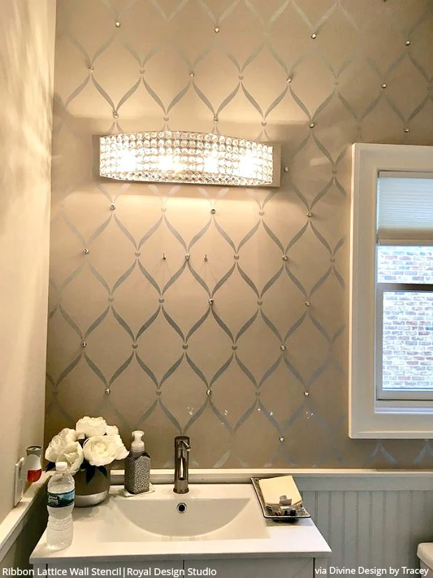 Ribbon Lattice Wall Stencil - Image 16