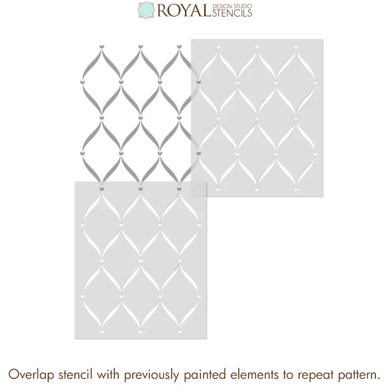Ribbon Lattice Wall Stencil - Image 5