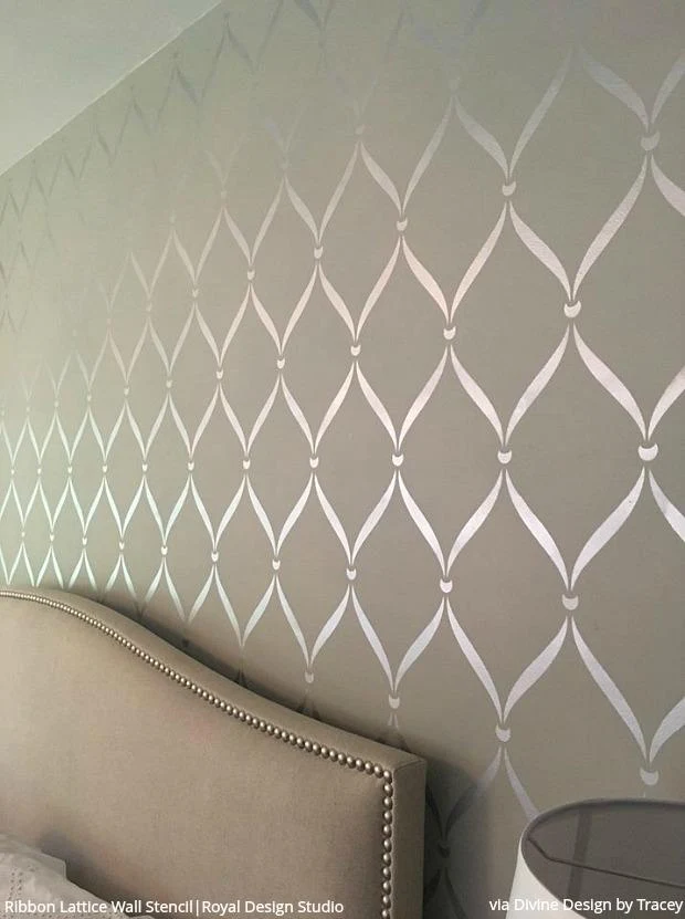Ribbon Lattice Wall Stencil - Image 8